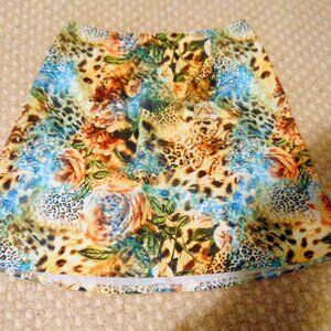 Princess Polly Tropical Glam Satin Mini Skirt 2 Mixed Animal Print Y2K Festival